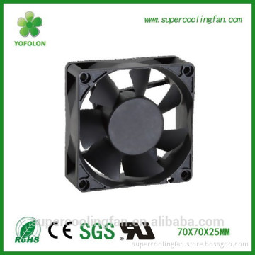 70x70x25mm CE, RoHS UL ball bearing high flow dc duct fan 12V 24V dc axial fan